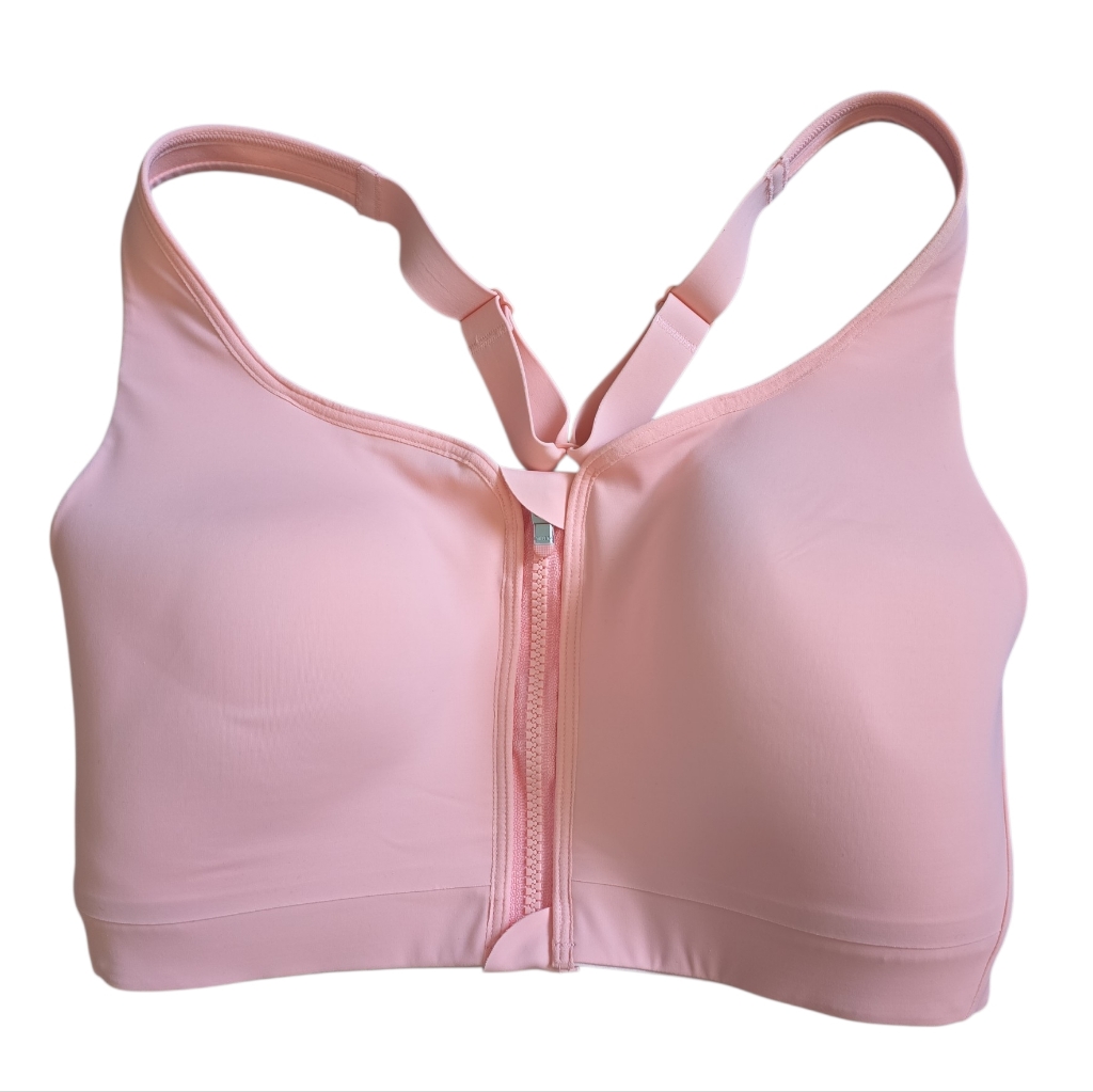 Athleta Advance Zip Front Bra Size 34dd Pink Euc